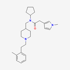 molecular formula C27H39N3O B5163302 N-cyclopentyl-N-[[1-[2-(2-methylphenyl)ethyl]piperidin-4-yl]methyl]-2-(1-methylpyrrol-3-yl)acetamide 