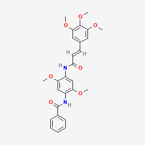 molecular formula C27H28N2O7 B5163376 N-(2,5-DIMETHOXY-4-{[(E)-3-(3,4,5-TRIMETHOXYPHENYL)-2-PROPENOYL]AMINO}PHENYL)BENZAMIDE 