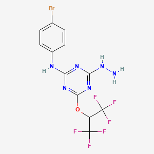 molecular formula C12H9BrF6N6O B5163486 N-(4-bromophenyl)-4-[(1,1,1,3,3,3-hexafluoropropan-2-yl)oxy]-6-hydrazinyl-1,3,5-triazin-2-amine 