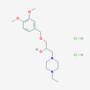 molecular formula C18H32Cl2N2O4 B5163603 1-[(3,4-dimethoxyphenyl)methoxy]-3-(4-ethylpiperazin-1-yl)propan-2-ol;dihydrochloride 