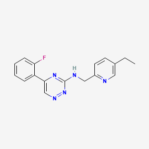 molecular formula C17H16FN5 B5163690 N-[(5-ethylpyridin-2-yl)methyl]-5-(2-fluorophenyl)-1,2,4-triazin-3-amine 