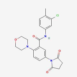 molecular formula C22H22ClN3O4 B5163739 N-(3-chloro-4-methylphenyl)-5-(2,5-dioxopyrrolidin-1-yl)-2-morpholin-4-ylbenzamide 