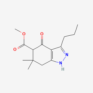molecular formula C14H20N2O3 B5163783 methyl 6,6-dimethyl-4-oxo-3-propyl-5,7-dihydro-1H-indazole-5-carboxylate 