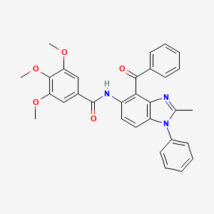 molecular formula C31H27N3O5 B5163845 N-(4-benzoyl-2-methyl-1-phenyl-1H-benzimidazol-5-yl)-3,4,5-trimethoxybenzamide 