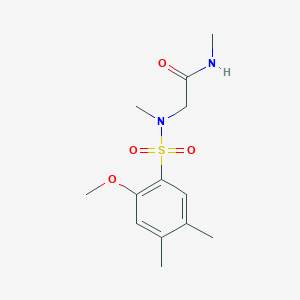 molecular formula C13H20N2O4S B5163979 2-[(2-methoxy-4,5-dimethylphenyl)sulfonyl-methylamino]-N-methylacetamide 