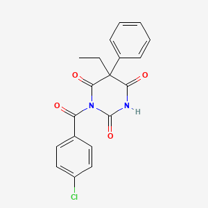 molecular formula C19H15ClN2O4 B5164097 1-(4-Chlorobenzoyl)-5-ethyl-5-phenyl-1,3-diazinane-2,4,6-trione 