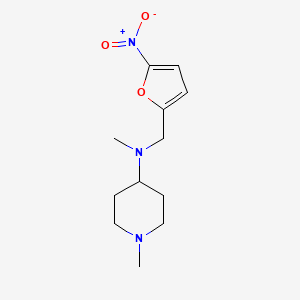 molecular formula C12H19N3O3 B5164237 N,1-dimethyl-N-[(5-nitrofuran-2-yl)methyl]piperidin-4-amine 