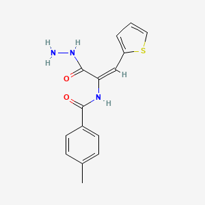 molecular formula C15H15N3O2S B5164259 N-[(E)-3-hydrazinyl-3-oxo-1-thiophen-2-ylprop-1-en-2-yl]-4-methylbenzamide 