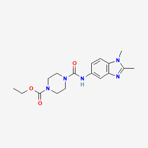 molecular formula C17H23N5O3 B5164307 Ethyl 4-[(1,2-dimethylbenzimidazol-5-yl)carbamoyl]piperazine-1-carboxylate 