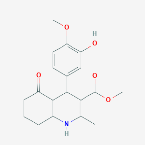 molecular formula C19H21NO5 B5164342 Methyl 4-(3-hydroxy-4-methoxyphenyl)-2-methyl-5-oxo-1,4,5,6,7,8-hexahydroquinoline-3-carboxylate 