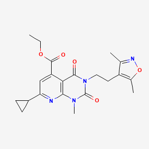 molecular formula C21H24N4O5 B5164464 ETHYL 7-CYCLOPROPYL-3-[2-(3,5-DIMETHYL-1,2-OXAZOL-4-YL)ETHYL]-1-METHYL-2,4-DIOXO-1H,2H,3H,4H-PYRIDO[2,3-D]PYRIMIDINE-5-CARBOXYLATE 