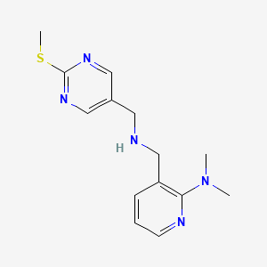 molecular formula C14H19N5S B5164505 N,N-dimethyl-3-[[(2-methylsulfanylpyrimidin-5-yl)methylamino]methyl]pyridin-2-amine 