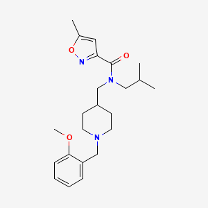 molecular formula C23H33N3O3 B5164517 N-isobutyl-N-{[1-(2-methoxybenzyl)-4-piperidinyl]methyl}-5-methyl-3-isoxazolecarboxamide 