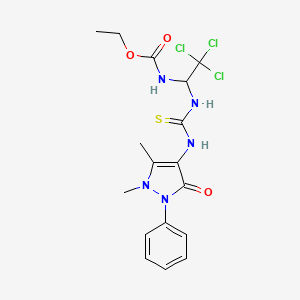 molecular formula C17H20Cl3N5O3S B5164564 ethyl 2,2,2-trichloro-1-({[(1,5-dimethyl-3-oxo-2-phenyl-2,3-dihydro-1H-pyrazol-4-yl)amino]carbothioyl}amino)ethylcarbamate CAS No. 6131-43-7