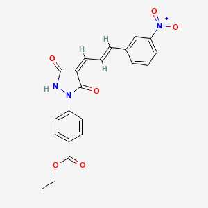 molecular formula C21H17N3O6 B5164837 ethyl 4-[(4Z)-4-[(E)-3-(3-nitrophenyl)prop-2-enylidene]-3,5-dioxopyrazolidin-1-yl]benzoate 