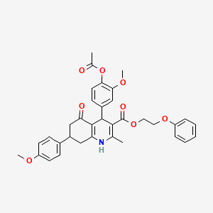 molecular formula C35H35NO8 B5164991 2-Phenoxyethyl 4-[4-(acetyloxy)-3-methoxyphenyl]-7-(4-methoxyphenyl)-2-methyl-5-oxo-1,4,5,6,7,8-hexahydroquinoline-3-carboxylate 