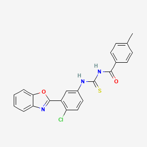 molecular formula C22H16ClN3O2S B5165006 N-{[3-(1,3-benzoxazol-2-yl)-4-chlorophenyl]carbamothioyl}-4-methylbenzamide 
