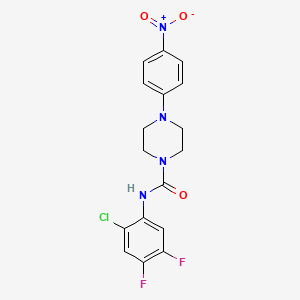 molecular formula C17H15ClF2N4O3 B5165087 N-(2-chloro-4,5-difluorophenyl)-4-(4-nitrophenyl)-1-piperazinecarboxamide 