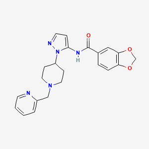 molecular formula C22H23N5O3 B5165116 N-[2-[1-(pyridin-2-ylmethyl)piperidin-4-yl]pyrazol-3-yl]-1,3-benzodioxole-5-carboxamide 