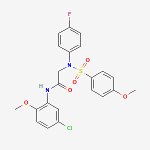 molecular formula C22H20ClFN2O5S B5165319 N~1~-(5-chloro-2-methoxyphenyl)-N~2~-(4-fluorophenyl)-N~2~-[(4-methoxyphenyl)sulfonyl]glycinamide 