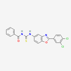 molecular formula C21H13Cl2N3O2S B5165333 N-({[2-(3,4-dichlorophenyl)-1,3-benzoxazol-5-yl]amino}carbonothioyl)benzamide 