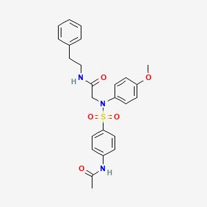 molecular formula C25H27N3O5S B5165446 N~2~-{[4-(acetylamino)phenyl]sulfonyl}-N~2~-(4-methoxyphenyl)-N~1~-(2-phenylethyl)glycinamide 