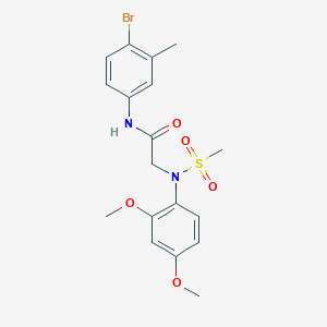 molecular formula C18H21BrN2O5S B5165626 N-(4-bromo-3-methylphenyl)-N~2~-(2,4-dimethoxyphenyl)-N~2~-(methylsulfonyl)glycinamide 