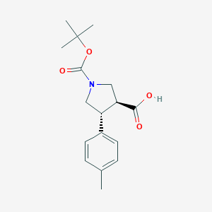 molecular formula C17H23NO4 B051657 (3S,4R)-1-(tert-Butoxycarbonyl)-4-(p-tolyl)pyrrolidine-3-carboxylic acid CAS No. 959577-53-8