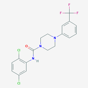 molecular formula C18H16Cl2F3N3O B5165818 N-(2,5-dichlorophenyl)-4-[3-(trifluoromethyl)phenyl]-1-piperazinecarboxamide 