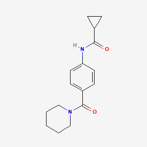 molecular formula C16H20N2O2 B5165957 N-[4-(1-piperidinylcarbonyl)phenyl]cyclopropanecarboxamide 