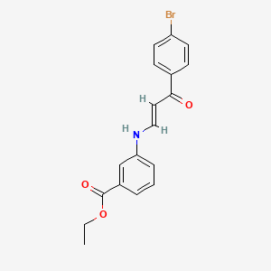 molecular formula C18H16BrNO3 B5166023 ethyl 3-{[(1E)-3-(4-bromophenyl)-3-oxoprop-1-en-1-yl]amino}benzoate 
