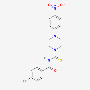 molecular formula C18H17BrN4O3S B5166068 4-bromo-N-{[4-(4-nitrophenyl)piperazin-1-yl]carbonothioyl}benzamide 
