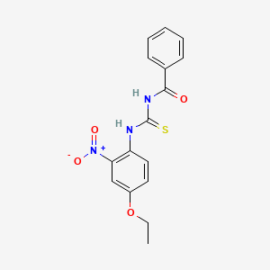 molecular formula C16H15N3O4S B5166092 N-[(4-ethoxy-2-nitrophenyl)carbamothioyl]benzamide 