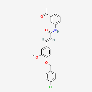 molecular formula C25H22ClNO4 B5166140 (E)-N-(3-acetylphenyl)-3-[4-[(4-chlorophenyl)methoxy]-3-methoxyphenyl]prop-2-enamide 