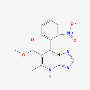 molecular formula C14H13N5O4 B5166226 methyl 5-methyl-7-(2-nitrophenyl)-4,7-dihydro[1,2,4]triazolo[1,5-a]pyrimidine-6-carboxylate 