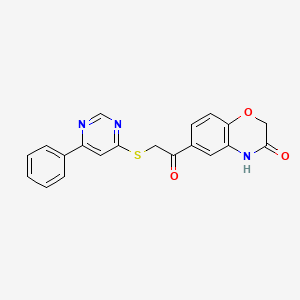 molecular formula C20H15N3O3S B5166303 6-[2-(6-phenylpyrimidin-4-yl)sulfanylacetyl]-4H-1,4-benzoxazin-3-one 