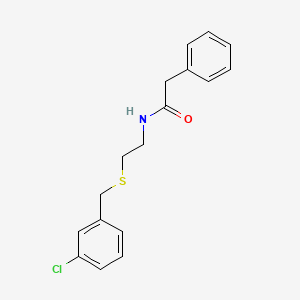 molecular formula C17H18ClNOS B5166351 N-[2-[(3-chlorophenyl)methylsulfanyl]ethyl]-2-phenylacetamide 