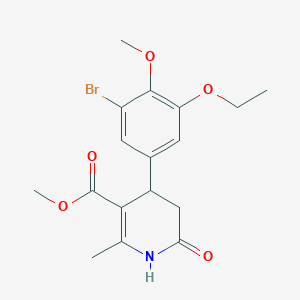 molecular formula C17H20BrNO5 B5166412 Methyl 4-(3-bromo-5-ethoxy-4-methoxyphenyl)-2-methyl-6-oxo-1,4,5,6-tetrahydropyridine-3-carboxylate 