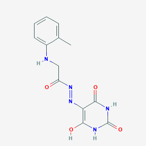 molecular formula C13H13N5O4 B5166429 N-[(6-hydroxy-2,4-dioxo-1H-pyrimidin-5-yl)imino]-2-(2-methylanilino)acetamide 