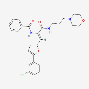 molecular formula C27H28ClN3O4 B5166506 N-[2-[5-(3-chlorophenyl)-2-furyl]-1-({[3-(4-morpholinyl)propyl]amino}carbonyl)vinyl]benzamide 