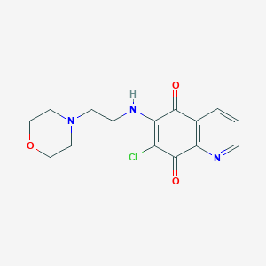 molecular formula C15H16ClN3O3 B051666 7-Chloro-6-(2-morpholin-4-ylethylamino)quinoline-5,8-dione CAS No. 383907-47-9