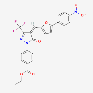 molecular formula C24H16F3N3O6 B5166604 ethyl 4-[4-{[5-(4-nitrophenyl)-2-furyl]methylene}-5-oxo-3-(trifluoromethyl)-4,5-dihydro-1H-pyrazol-1-yl]benzoate 