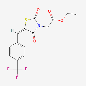 molecular formula C15H12F3NO4S B5166613 ethyl 2-[(5E)-2,4-dioxo-5-[[4-(trifluoromethyl)phenyl]methylidene]-1,3-thiazolidin-3-yl]acetate 