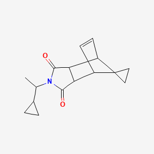 molecular formula C16H19NO2 B5166691 4-(1-cyclopropylethyl)spiro[4-azatricyclo[5.2.1.02,6]dec-8-ene-10,1'-cyclopropane]-3,5-dione 