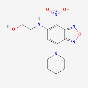 molecular formula C13H17N5O4 B5166926 2-{[4-nitro-7-(piperidin-1-yl)-2,1,3-benzoxadiazol-5-yl]amino}ethanol 