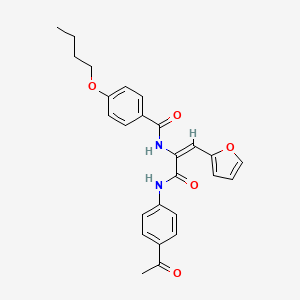 molecular formula C26H26N2O5 B5166937 N-[(E)-3-(4-acetylanilino)-1-(furan-2-yl)-3-oxoprop-1-en-2-yl]-4-butoxybenzamide 
