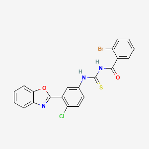 molecular formula C21H13BrClN3O2S B5167112 N-{[3-(1,3-benzoxazol-2-yl)-4-chlorophenyl]carbamothioyl}-2-bromobenzamide 