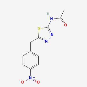 molecular formula C11H10N4O3S B5167230 N-[5-[(4-nitrophenyl)methyl]-1,3,4-thiadiazol-2-yl]acetamide 