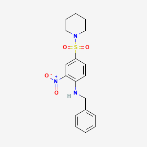 molecular formula C18H21N3O4S B5167273 N-benzyl-2-nitro-4-piperidin-1-ylsulfonylaniline 