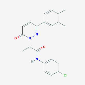 molecular formula C21H20ClN3O2 B5167480 N-(4-chlorophenyl)-2-[3-(3,4-dimethylphenyl)-6-oxopyridazin-1(6H)-yl]propanamide 